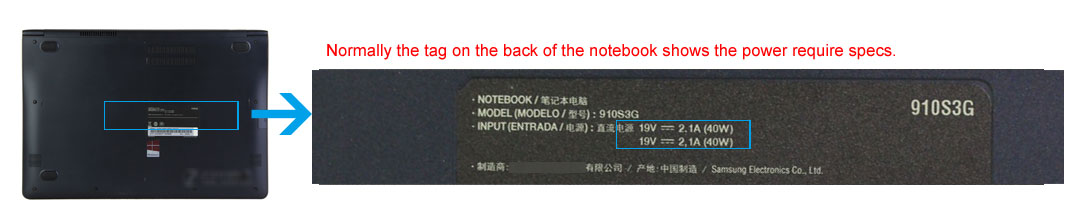 check the specs of your Samsung laptop charger check the specs of your Samsung laptop charger