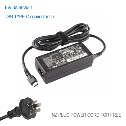HP 15V 3A 45Watt charger USB Type-C tip
